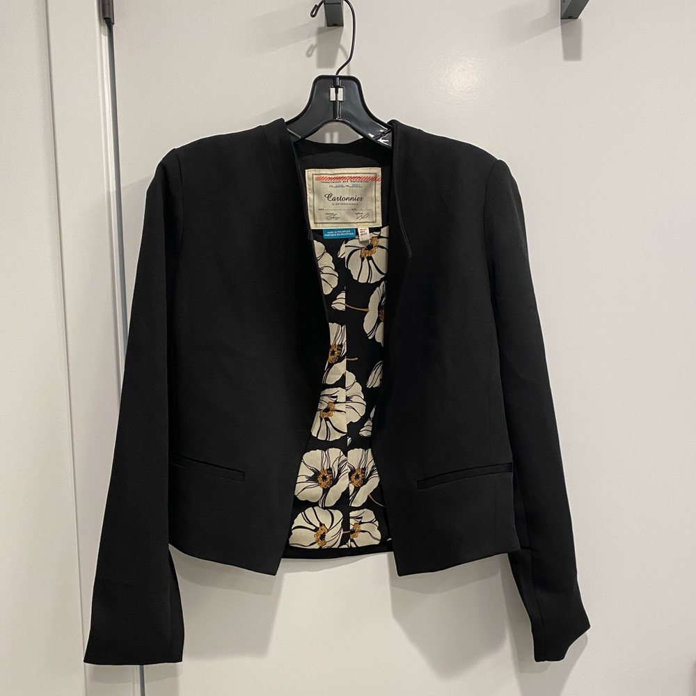 Anthropologie cropped open front jacket